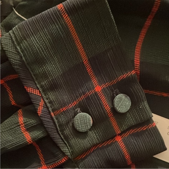 J. Crew Tie-neck Pleated A-line Dress In Black Watch Tartan - Picture 7 of 8